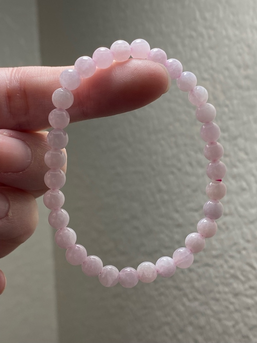 Pink Jadeite Bracelet 5.9mm Natural Crystal Stretch